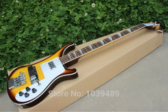 Cheap Wholesale - New Style 4003 bass Brown yellow color electric bass guitar silver hardware Musical Instruments