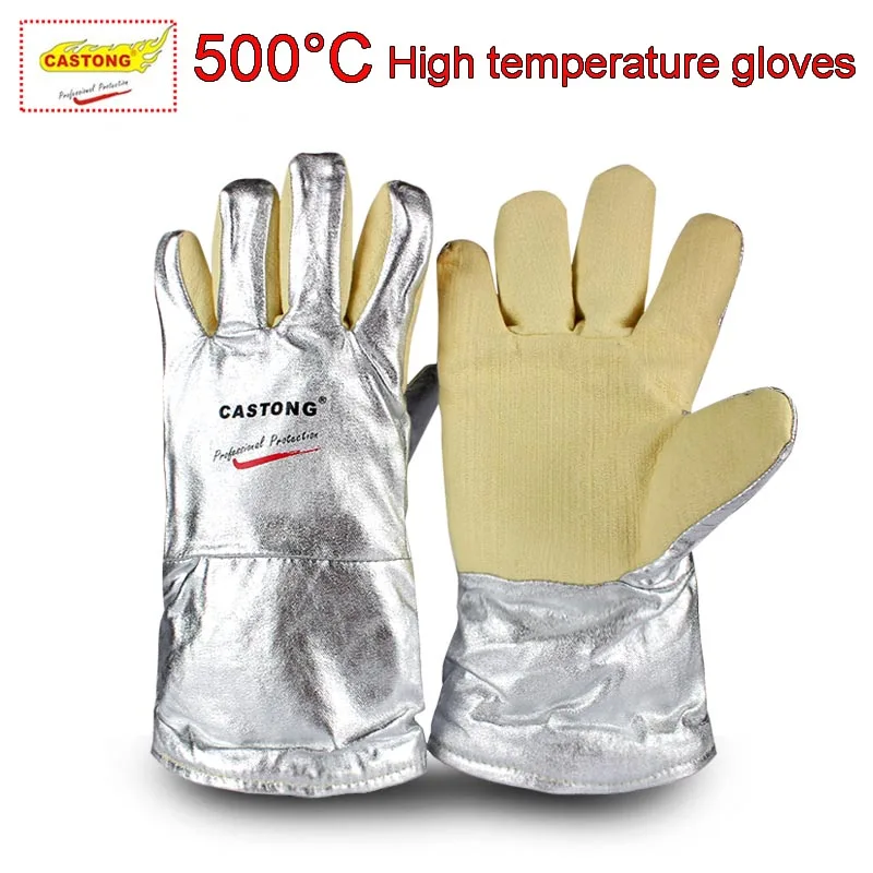 CASTONG 500 degree High temperature gloves Aramid & Aluminum Foil Anti