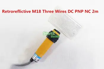 

5Pcs Retroreflictive M18 Three Wires DC PNP NC 2m Detection Distance Photoelectric Sensor Optical Sensor E3F-R2P2