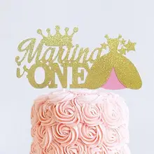 Пользовательское имя возраст принцесса платье Корона торт топперы персонализированные счастливый день рождения сладкий 16th Девушки вечерние украшения