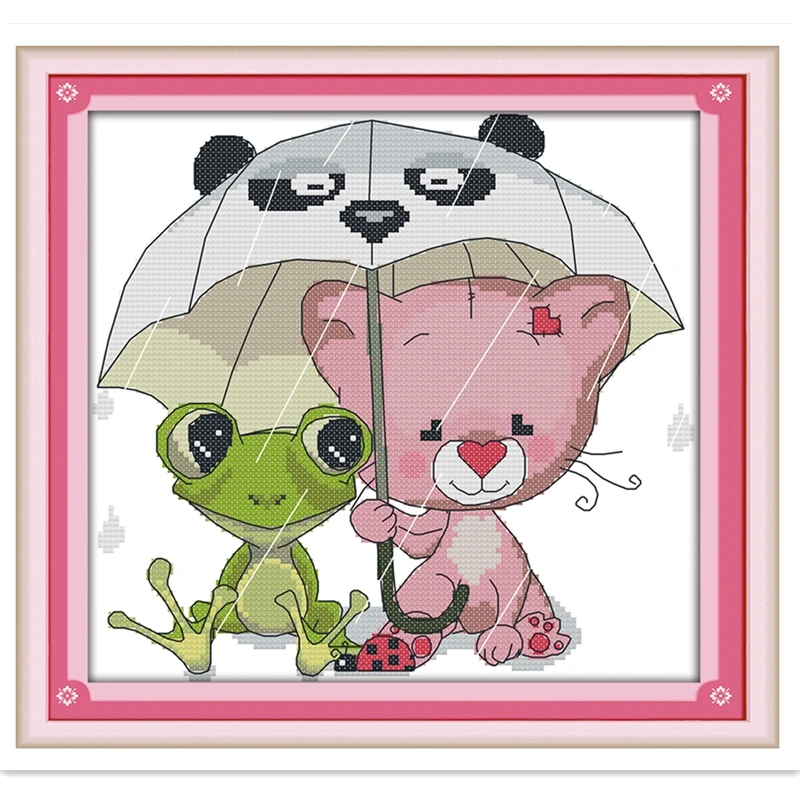 

Raining Day Chinese Counted Cross Stitch Pattern Needlework 11CT 14CT Printed On Canvas Cross Stitch Kit Embroidery Cross Set