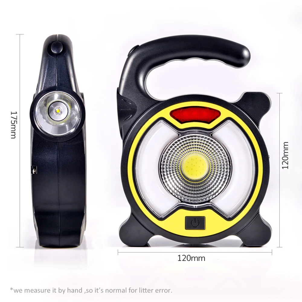 

Powerful COB LED Work Light with USB Charging Multifunctional Outdoor Camping Solar Light Portable outdoor super bright LED lamp