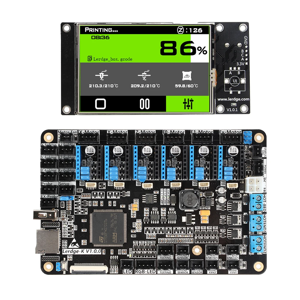 XCR3D части принтера Lerdge-K плата A4988 DRV8825 LV8729 TMC2208 драйверы дополнительно ARM 32 бит контроллер сенсорный экран материнская плата