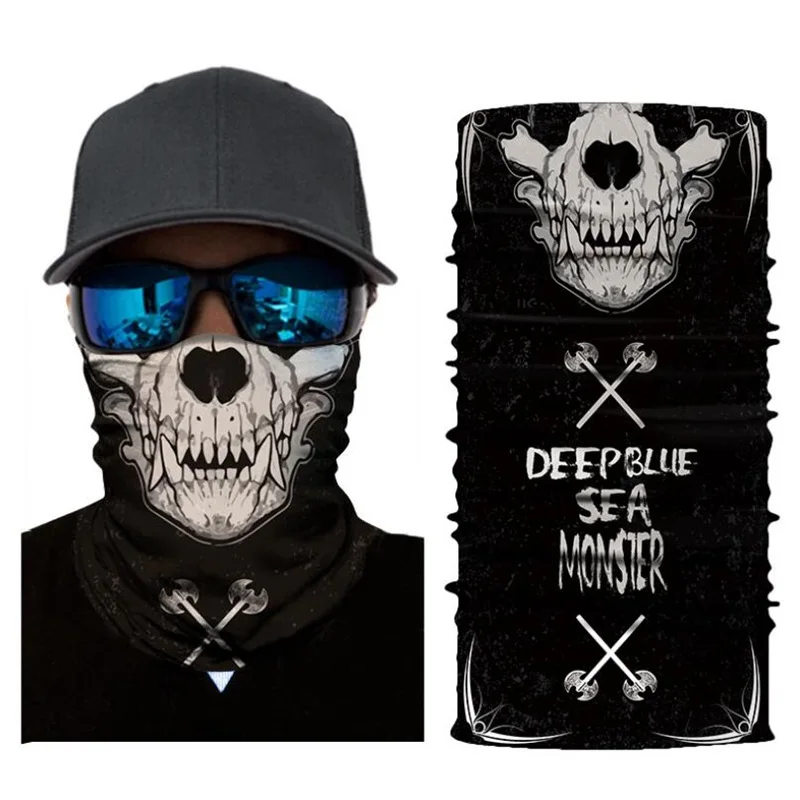 Skull Punisher Motorcycle Cycling Neck Scarf Half Face Mask Bandana Headband Cosplay Adult Masks