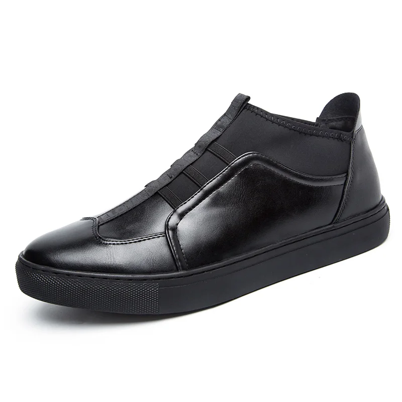 

2016 New men's Leather casual shoes for men spring autumn slip on tide brand men's casual shoes free shipping black weddiing