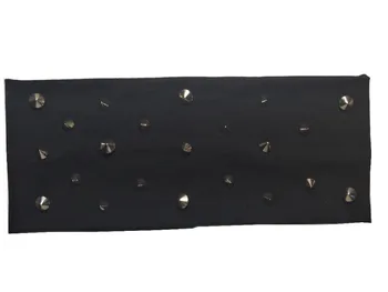 

P17277 Newest spring 100% cotton stud spike punk headband hair accessrise plain head bands for women