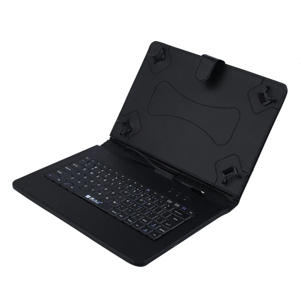 

10.1 Inch Four Button Mobile Phone Tablet Android Wired Keyboard Holster Black (Us Standard Edition)