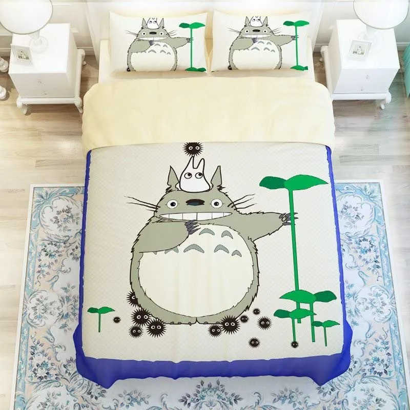 Комплект постельного белья с 3D рисунком Тоторо, пододеяльники, наволочки, одеяла, постельные принадлежности, постельное белье Tonari no Totoro, Комплект постельного белья - Цвет: 10
