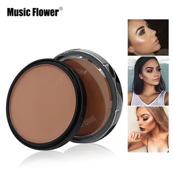 

Music Flower 4 Color Contour Palette Highlighter & Bronzer Press Powder Grooming Powder Professional Facil Concealer Makeup