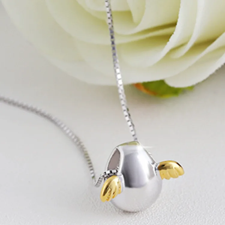 

CBO46 S925 sterling silver angel egg clavicle necklace