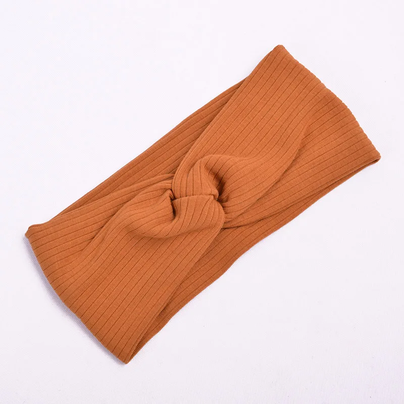 style 2 Khaki Хлопковая женская повязка на голову, тюрбан, одноцветная повязка на голову с узлом для девочек, аксессуары для волос, витая Женская повязка для макияжа, эластичные резинки для волос, повязка на голову - Цвет: style 2 Khaki