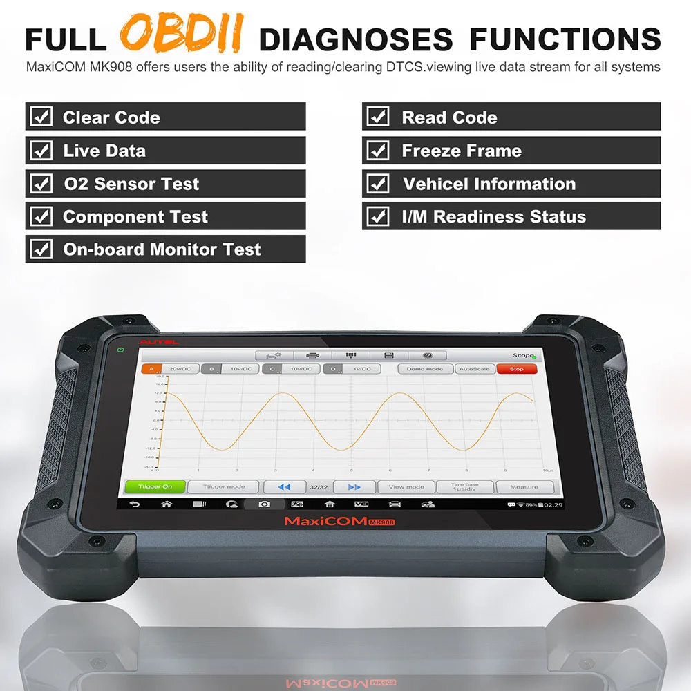 Autel MaxiCOM MK908 автоматический полный OBD2 автомобильный диагностический инструмент OBDII ECU кодирующий код считыватель сканер OBD 2 сканирующий инструмент pk launch X431