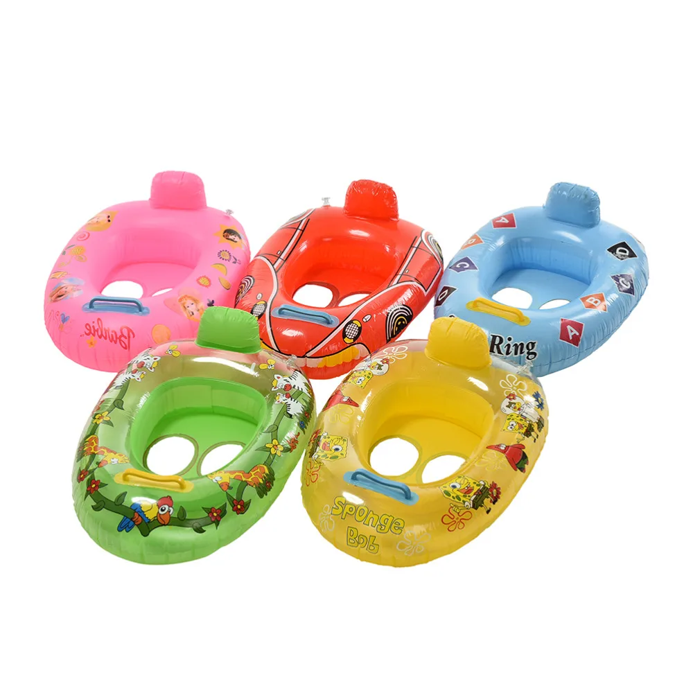 Cute Swimming Laps Rings Seat Boat Toys for Boys Girls Cartoon Pattern ...