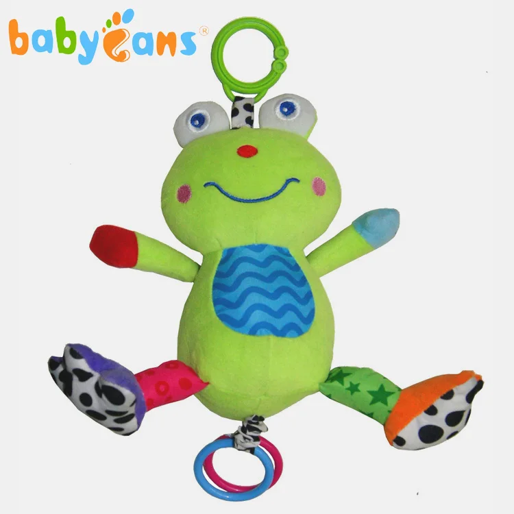 

Music Baby Rattles Cartoon Frogs Toys Hanging Stroller Rattle Educational Toy Teether Infant Plush Mobile Baby Toy Crib