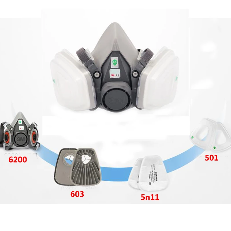 17 в 1 костюм 3 м 6200 с 603 безопасность безопасности половина лица анти Пылезащитная маска живопись распыление противогаз Защита от пыли респиратор