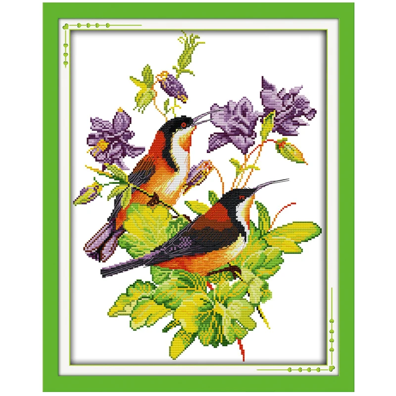 The Magpies Bring the spring Counted Cross Stitch 11 14CT Cross Stitch