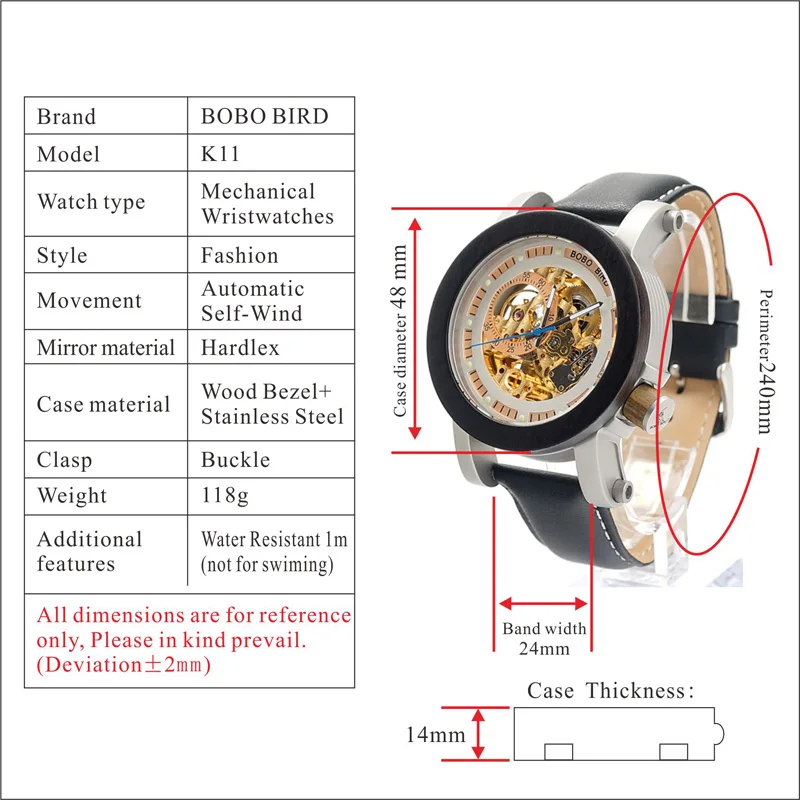 BOBO BIRD Мужские автоматические механические часы, классический стиль, Роскошные Аналоговые наручные часы, деревянные часы со стальным ремешком в подарочной деревянной коробке