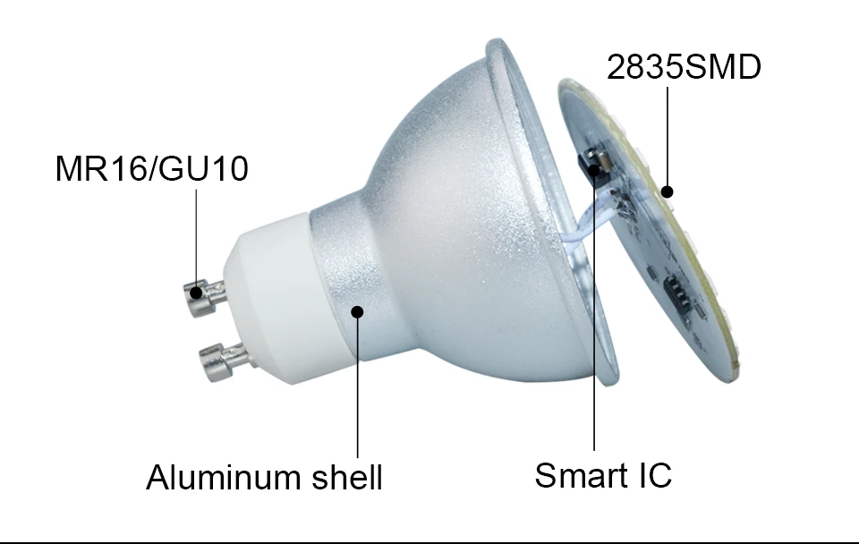 MR16 светодиодный диодным лампы 5 Вт 7 Вт 9 Вт GU10 Светодиодный прожектор лампы 110 V 220 V 60 70 80 светодиодный s SMD 2835 умная ИС(интеграционная схема ампулы Светодиодный лампа Bombillas с регулируемой яркостью освещения