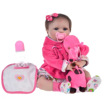 

Bebes reborn silicone dolls lifelike 22inch newborn baby toddler doll birthday gift toys for child