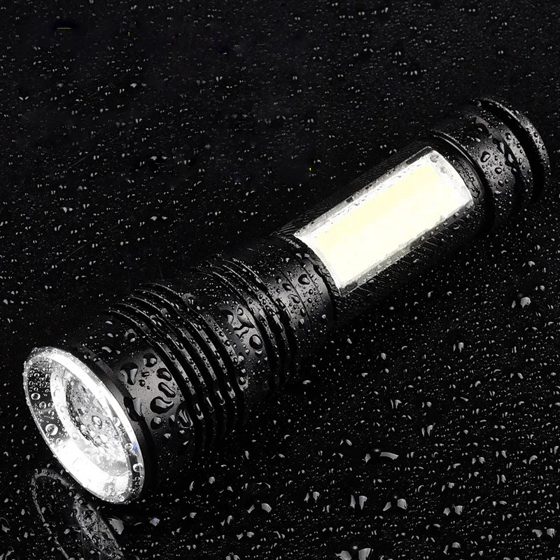 AIMIHUO Cree T6 LED Flashlight Powerful Telescopic Zoom Flashlight LED Waterproof Torch Mini COB Work Light Night Fishing Torch (14)
