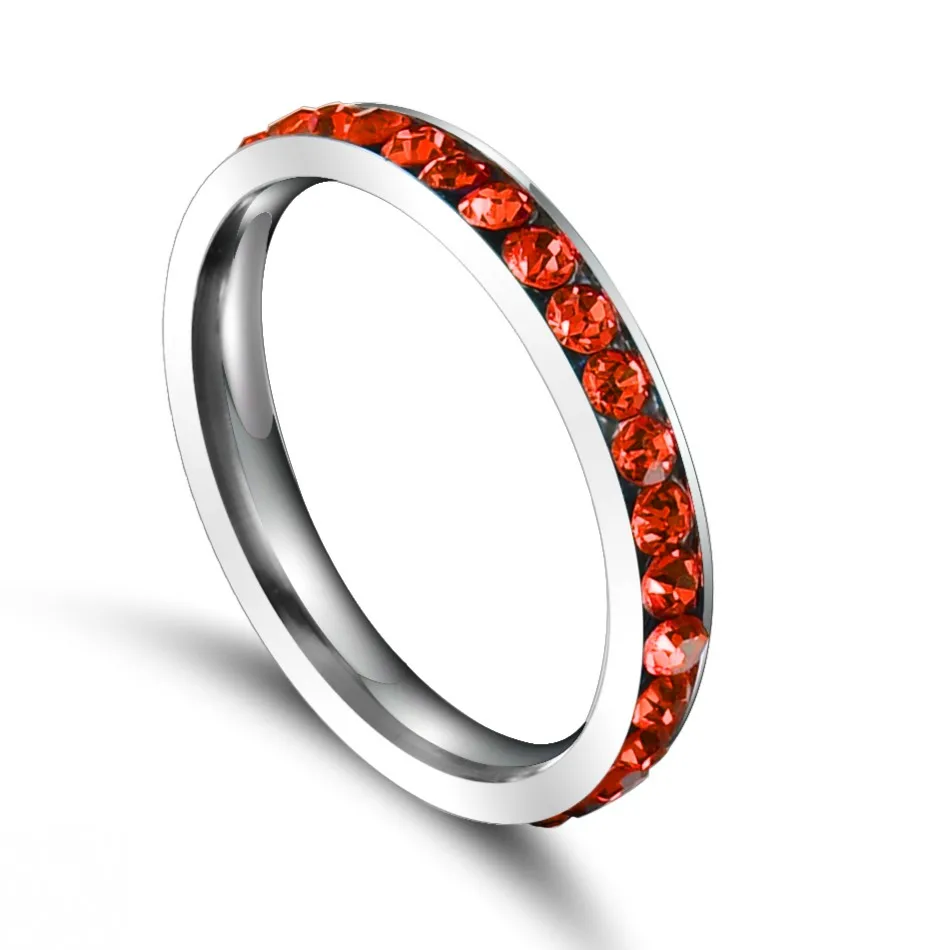 Stainless Steel Ring for Women CZ Stones Elegant Wedding Band Female Alliance Jewelry Party Gift Stainless Steel Ring Finger Ring Wedding Rings Wedding Ring