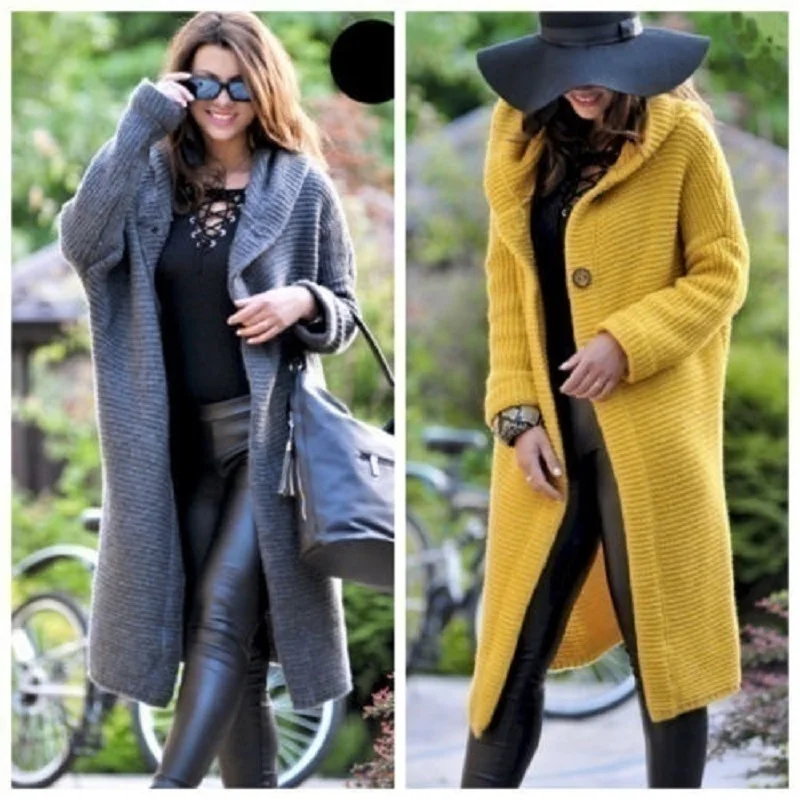 PLUS SIZE Spring & Autumn Winter Fashion Women Long Sleeve Hooded Coat Casual Cardigan Sweaters PLUS SIZE Spring & Autumn Winter Fashion Women Long Sleeve Hooded Coat Casual Cardigan Sweaters