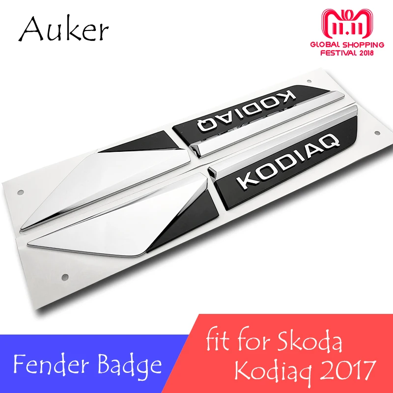 

For Skoda Kodiaq 2017 2018 Car Original Door Side Wing Fender Emblem Standard Badge Sticker Garnish Car Styling 4pcs/set
