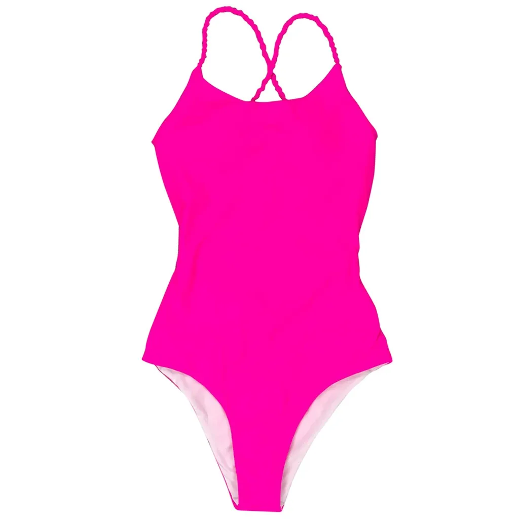 Женский купальник, сексуальный, розовый, полый, сдельный, купальник для женщин, лето, Сексуальный, Спортивный, для купания, костюм для женщин, Stroj capiel