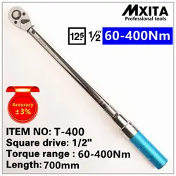 Mxita 1/2 ''Drive 60-400nm 3% точность профессиональные момент Гаечные ключи Инструменты нажмите Регулируемый ручной гаечный ключ, Гаечные ключи