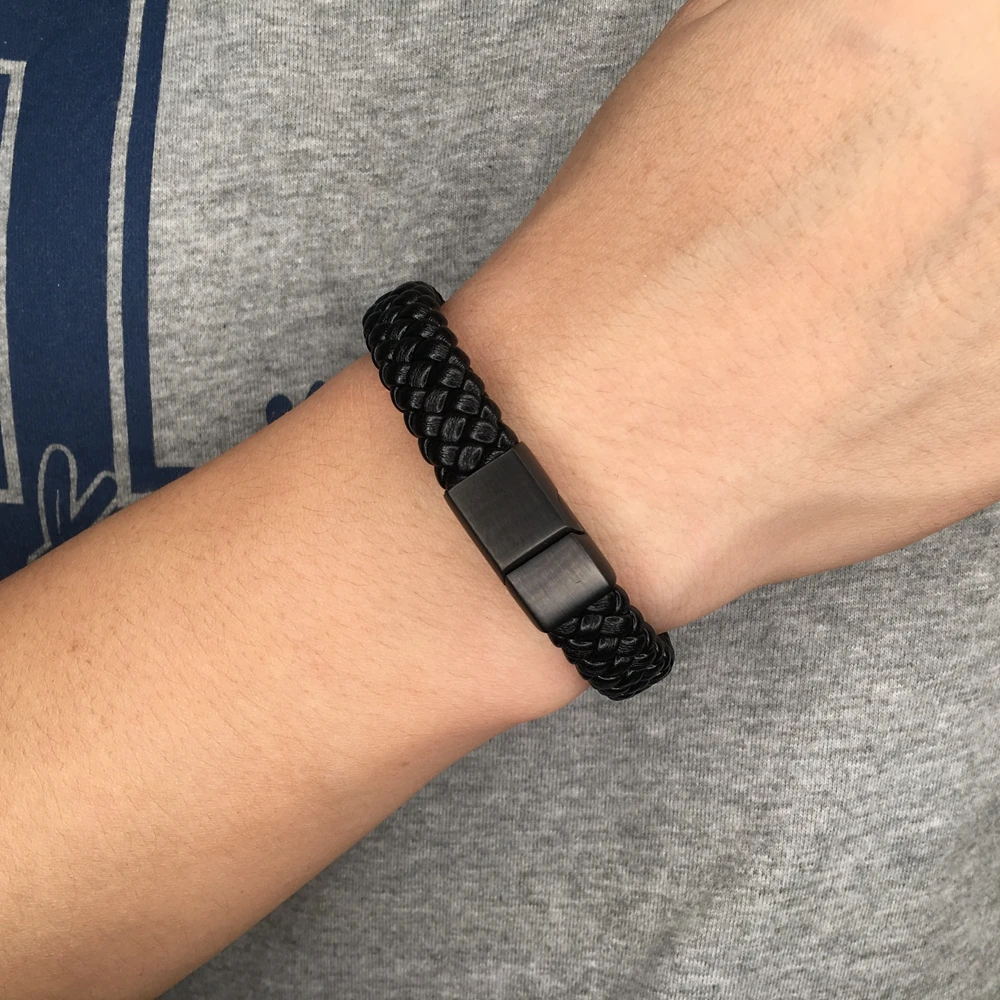 2018 fashion retro stainless steel bracelet hand knitted boys