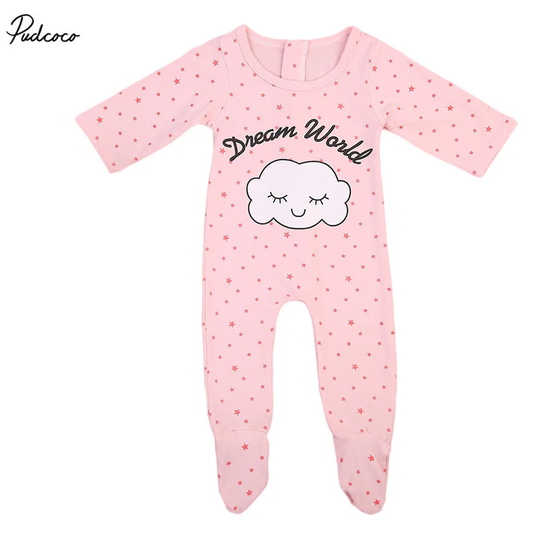 Cute Cloud Newborn Baby Girls Long Sleeve Sleepwear Dream World Cloud