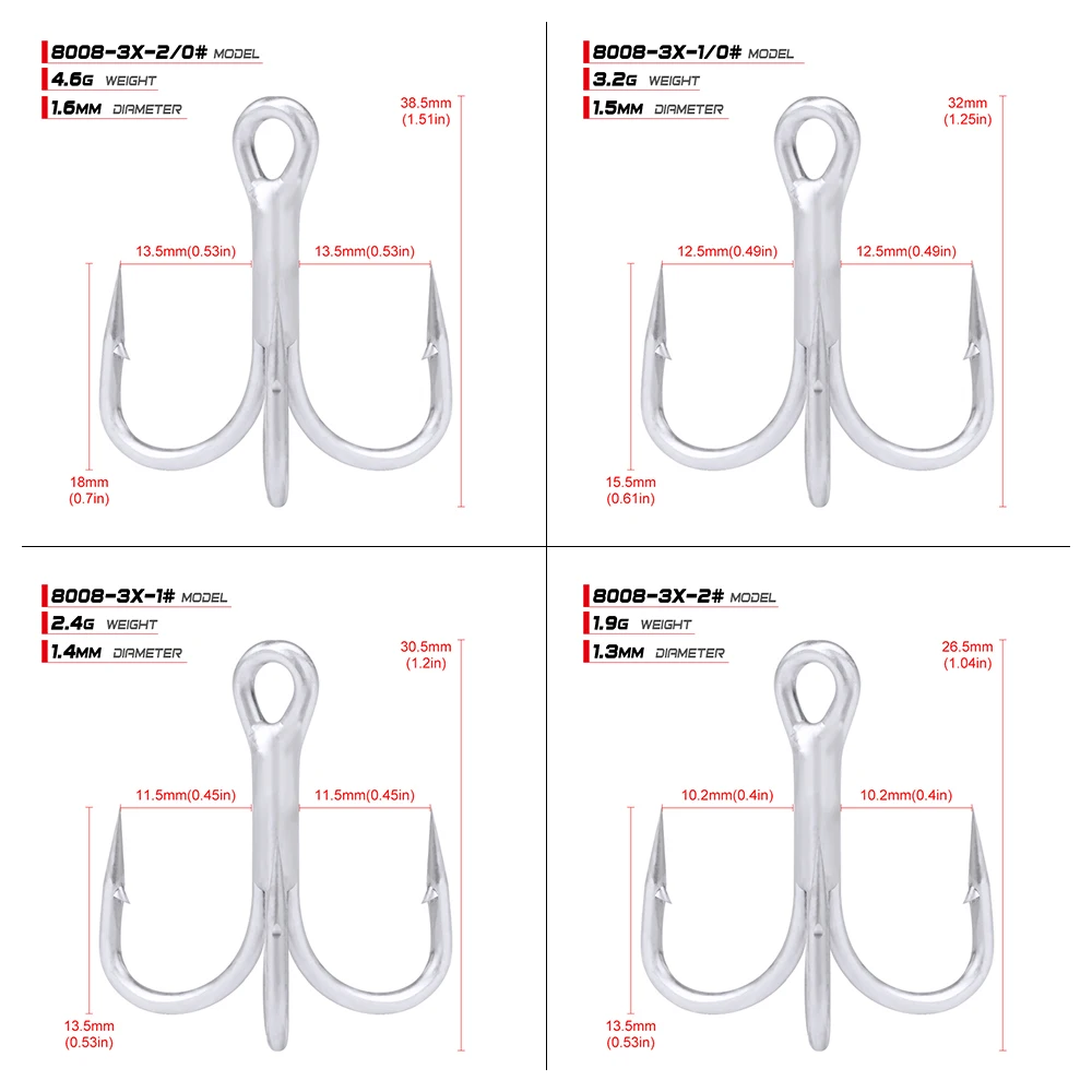 50 шт./лот рыболовный крючок в соленой воде матовые оловянные тройные Крючки 2/0#-1/0#-1#-2#-4#-6#-8# высокопрочная Высокоуглеродистая сталь 3X крючки