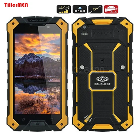 Conquest Upgrade Version Rugged Android Waterproof phone 6000mAH MTK6735 Quad Core 3GB RAM 32GB ROM CAT LTE FDD