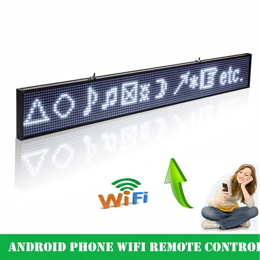 Белый светодиодный знак-50 см Android wifi беспроводной программируемое дистанционное управление прокрутка сообщение светодиодный рекламный