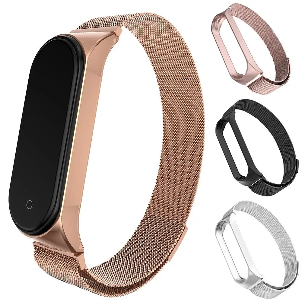 Ремешок для смарт-часов Xiaomi Mi Band 3/4 кожаный браслет с магнитной застежкой