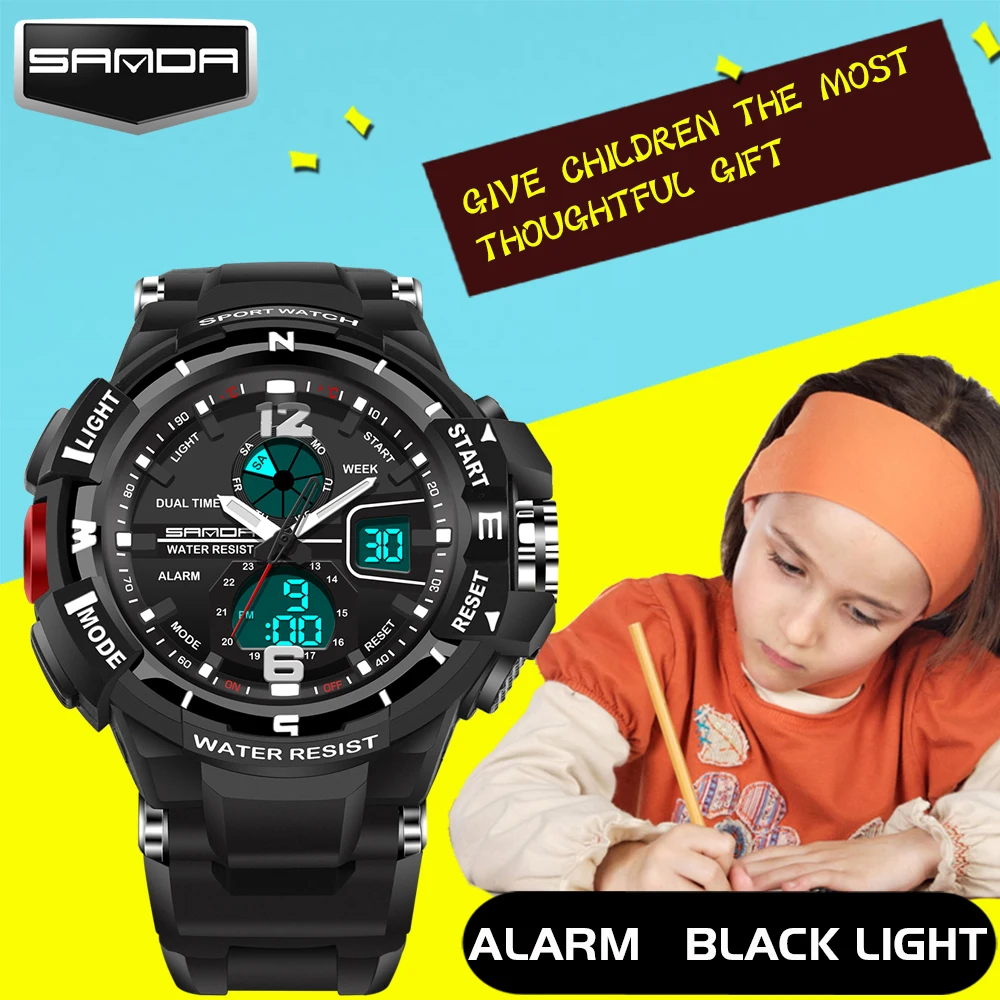 SANDA, новые детские часы, светодиодный светильник, будильник, цифровые часы для мальчиков и девочек, студенческие часы, подарки, часы
