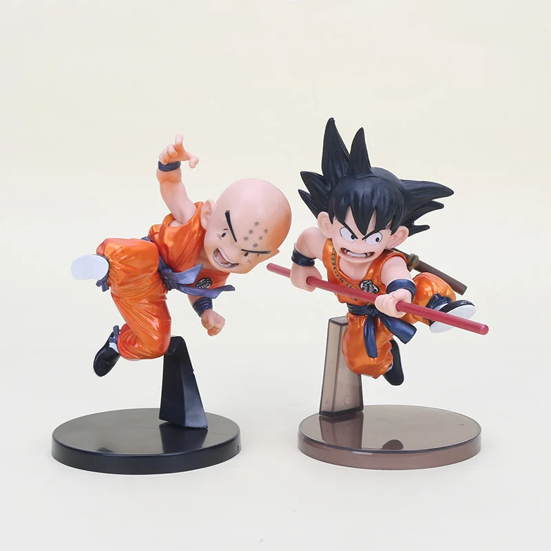 2 шт. Dragon Ball Z Son Goku& Krillin Dragonball saiyan Kuririn фигурки монахов с качающейся головкой держатель телефона украшение автомобиля игрушка