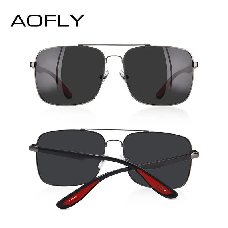 Koop Aofly Brand Design Zonnebril Mannen Rijden Mannelijke Gepolariseerde Bril Klassieke Vintage Vierkant Frame Eyewear Oculos Gafas UV400 AF8187