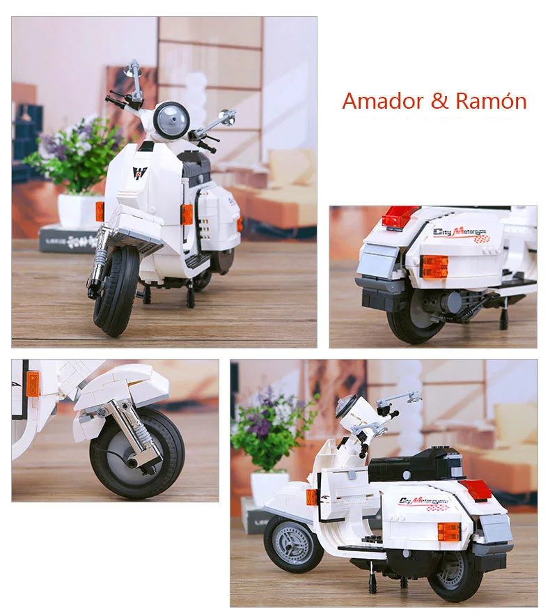 XINGBAO 03002 блок 732 шт. натуральная творческий дизайн классических серии Vespa P200 Moto конструкторных блоков, Детские кубики, игрушки DIY подарок