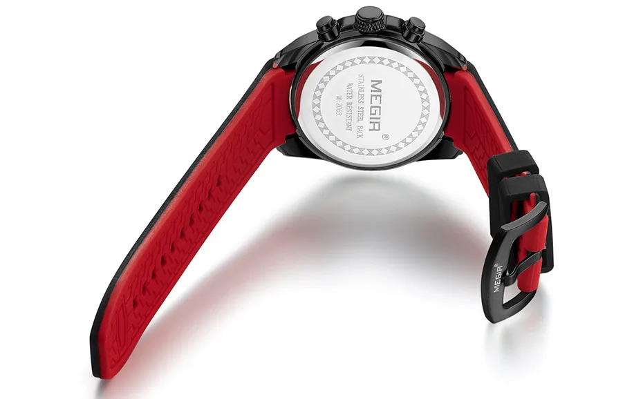 MEGIR Мужские Аналоговые кварцевые наручные часы с хронографом, светящиеся стрелки, водонепроницаемые силиконовые спортивные часы для мужчин, мужские часы