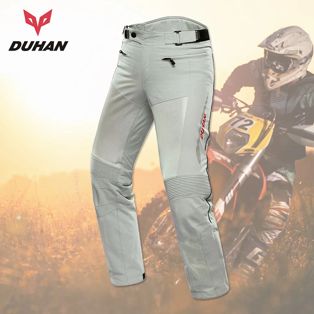 

DUHAN Motorcycle Pants Moto Trousers Men Racing Off-road Summer Mesh Motocross Pants Protective Gear With Pads Men's Pantalon