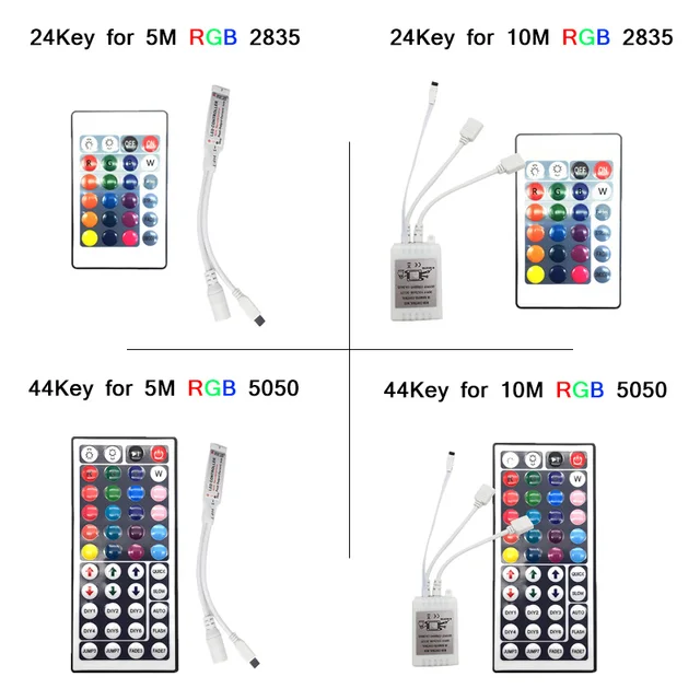 SMD RGB LED Strip Light 5050 2835 10M 5M LED Light rgb Leds tape diode ribbon Flexible Controller DC 12V Adapter set free ship