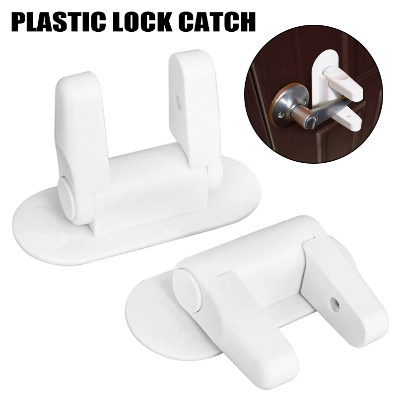 

No Drill No Screw Door Lever Lock Child Proof Door Handle Lock with Adhesive Tape Baby Safety TB Sale