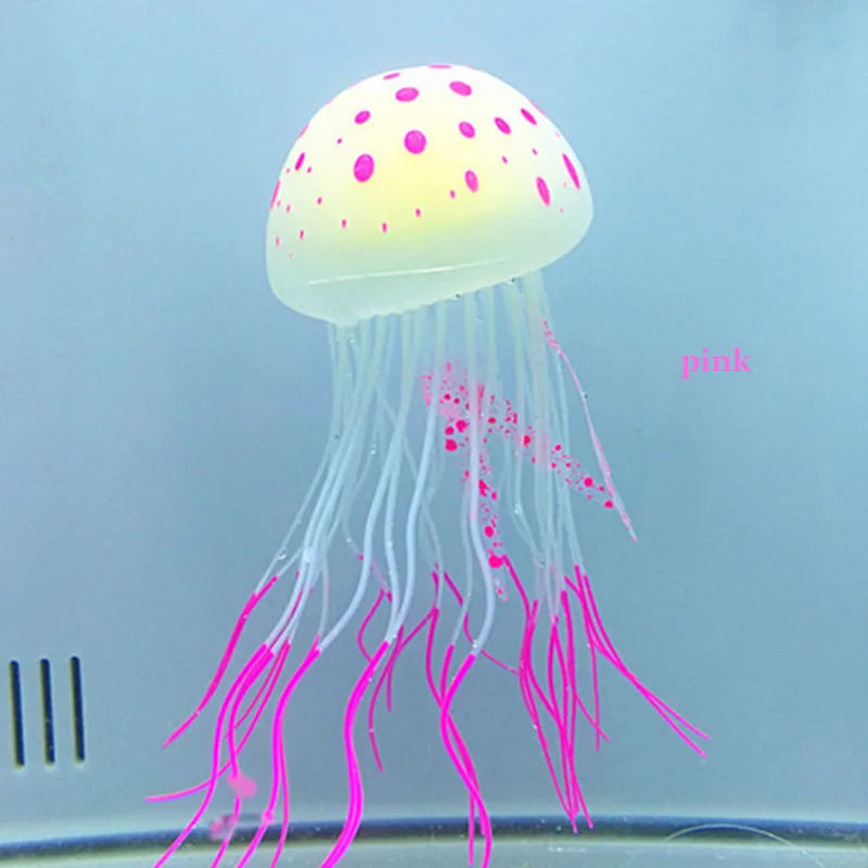 12 см искусственная силиконовая Медуза ФЛУОРЕСЦЕНТНОЕ желе украшение аквариума пейзаж аксессуар украшение «Медуза»