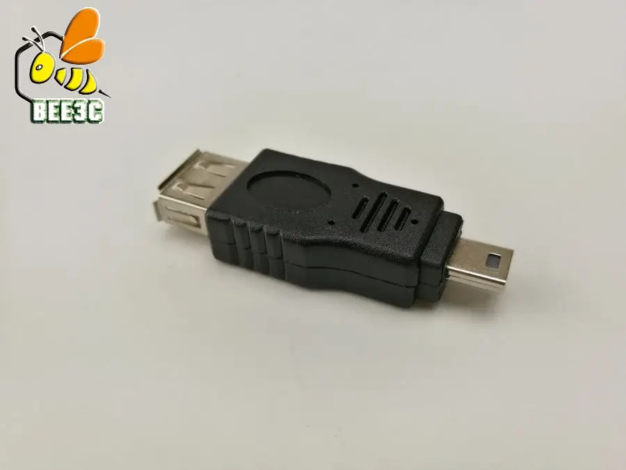 Черный USB Женский к Mini 5Pin Мужской адаптер 500 шт
