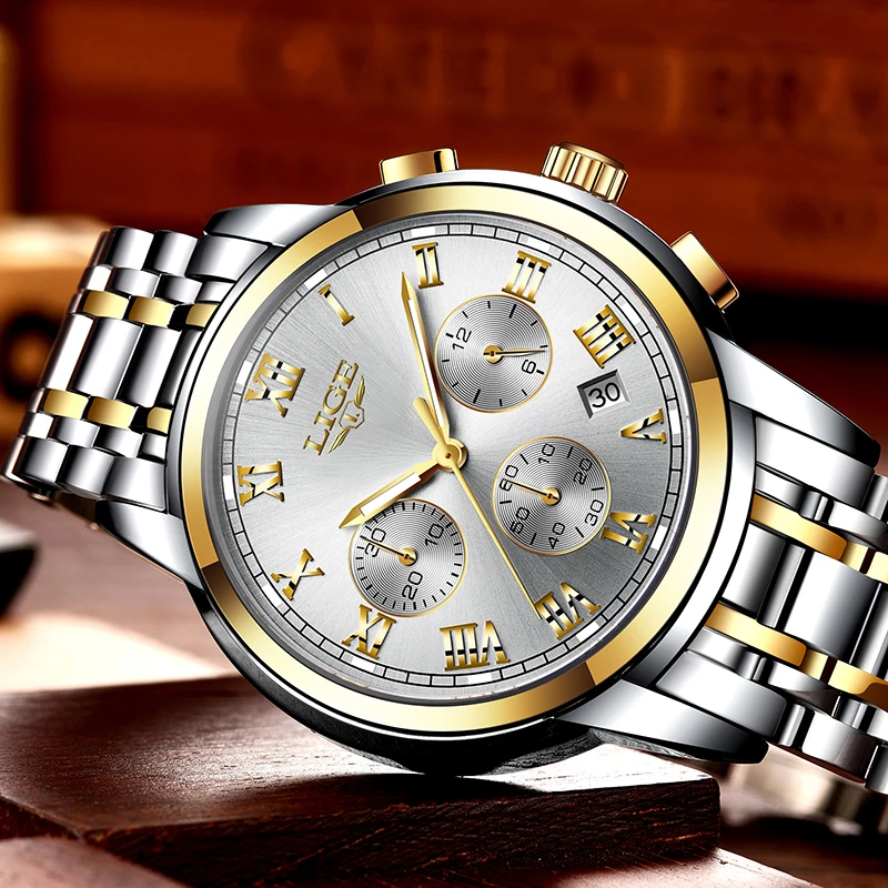 Relogio Masculino 2018 New Watches Men Luxury Brand LIGE Men Sports Watch Men Waterproof Full Steel Quartz Clock Men's Watch+Box