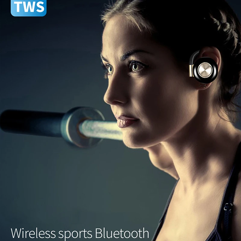 TWS Bluetooth наушники Беспроводные спортивные наушники истинные беспроводные Близнецы ушной крючок с микрофоном