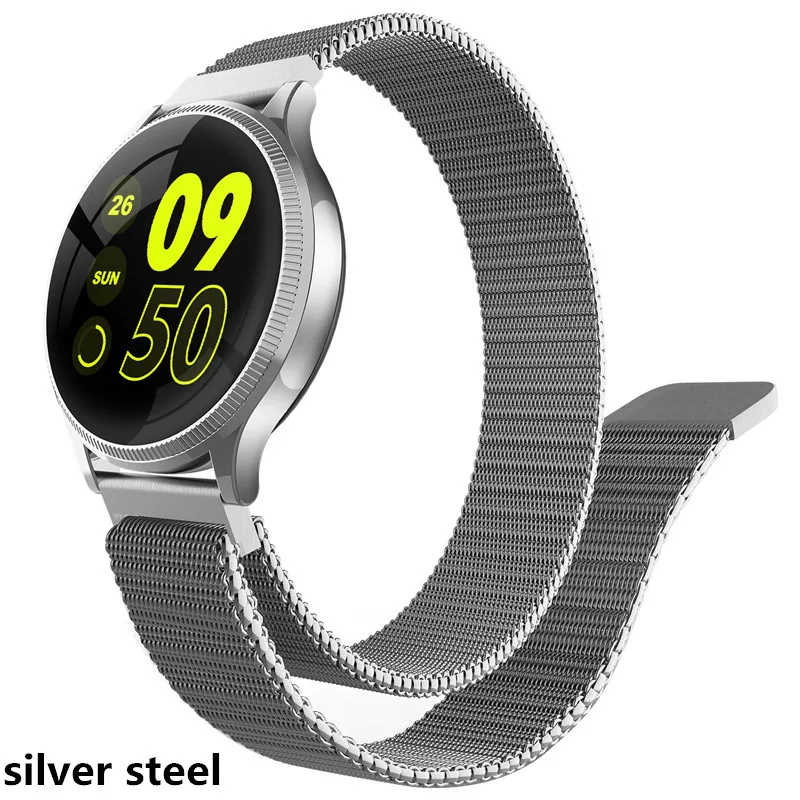 MK08 умный браслет 24 часа умный мониторинг сердечного ритма измерения артериального давления водонепроницаемый смарт-Браслет фитнес-трекер - Цвет: silver steel