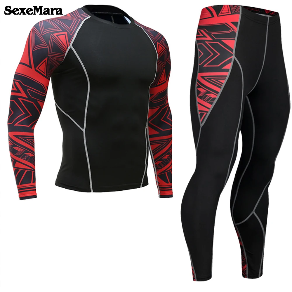 

NEW Men's Compression thermal underwear Tights Fitness Long Johns Sportswear Sport Suit rashgard leggings Workout kits for men