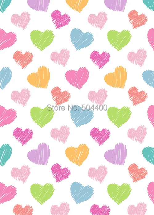 

5X7ft Art fabric backdrop photography background heart-shaped wallpaper backdrop D-1347